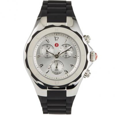MICHELE Tahitian Large Jelly Bean Chronograph, Black