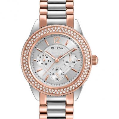 Bulova 38mm Crystal Chronograph Watch w/ Bracelet Strap, Two-Tone