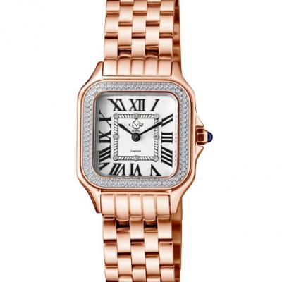 Gv2 Milan 27.5mm Square Watch w/ Bracelet Strap, Rose