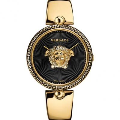 Versace 39mm Palazzo Empire Bangle Watch, Black/Gold