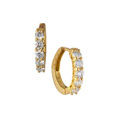 Diana M. Jewels 18k Diamond Huggie Hoop Earrings