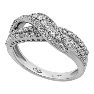 Piero Milano 18k White Gold Diamond Wrapped Ring