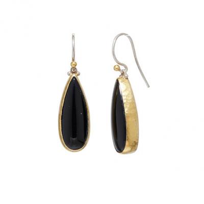 Gurhan Thin Onyx Pear Earrings