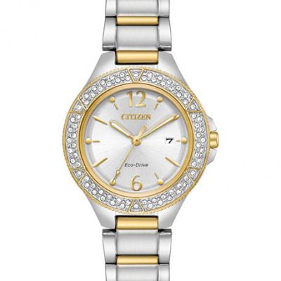 Citizen 31mm Bracelet Watch with Crystals, Two-Tone