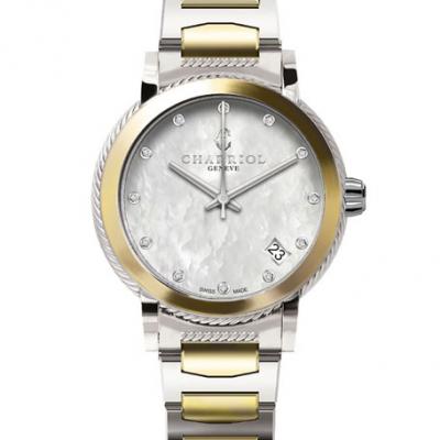 Charriol 26mm Parisii Diamond Bicolor Watch w/ Bracelet Strap