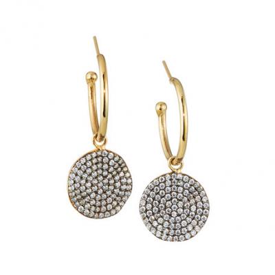 JCM London Galaxy Disc on Hoop Earrings