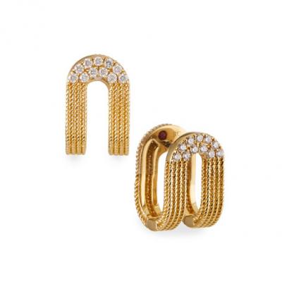 Roberto Coin Double Symphony Barocco 18k Diamond Earrings