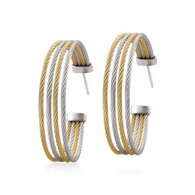 Alor 4-Strand Braided Hoop Earrings, Gold/Silver
