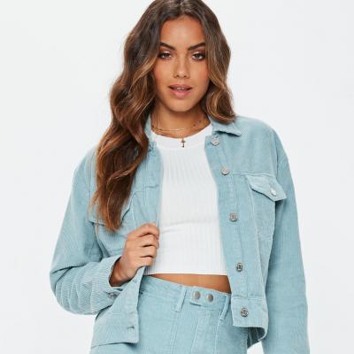 Light Blue Cord Trucker Jacket Missguided