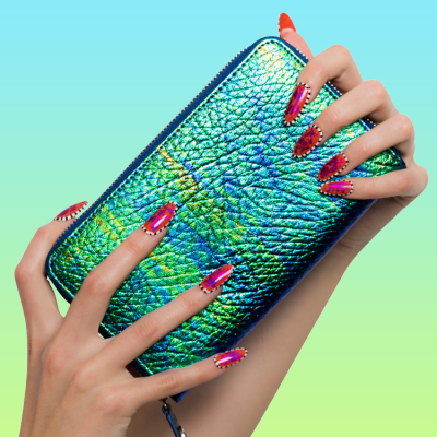 Poppy Lissiman Long Wallet in Iridecent Green