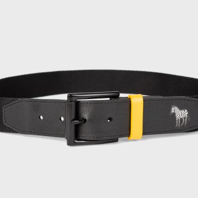 Mens Yellow Keeper Zebra Belt