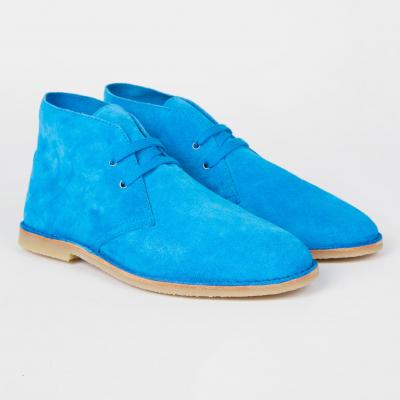 Mens Cobalt Blue Suede Norman Boots - Paul Smith