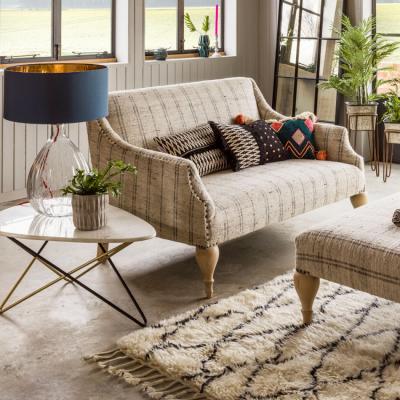 Renée Two Seat Linen Stripe Sofa - Graham & Green