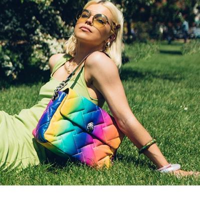 RECYCLED SHOPPER Ombre Rainbow Recycled Shopper Bag by KURT GEIGER LONDON