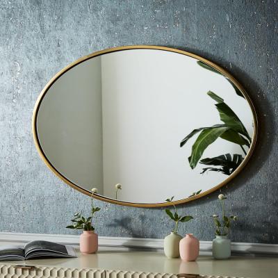 Metal Frame 76 cm Oval Mirror, Antique Brass west elm