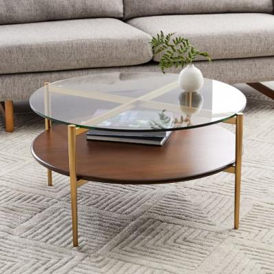 Mid-Century Art Display Round Coffee Table - Walnut west elm