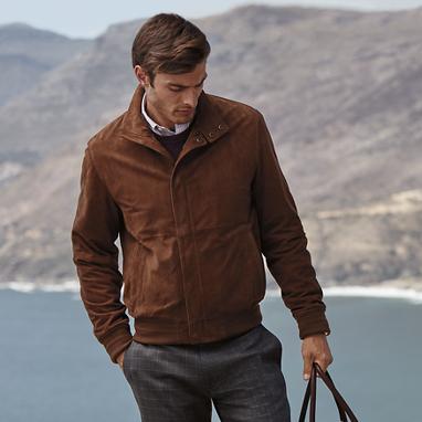 Suede Bomber Jacket - Brooks Brothers
