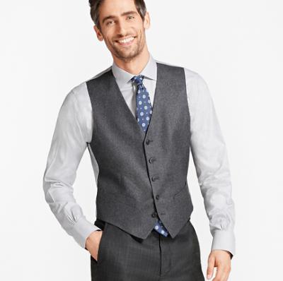 Wool Flannel Vest - Brooks Brothers
