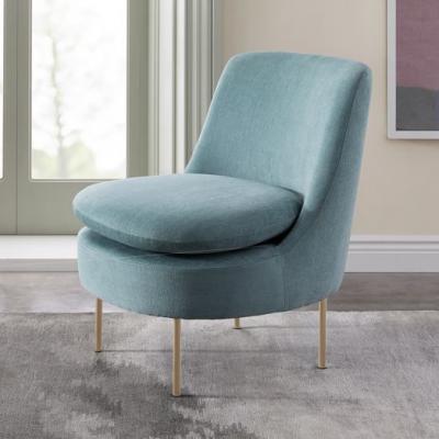 Modern Curved Velvet Slipper Chair west elm
