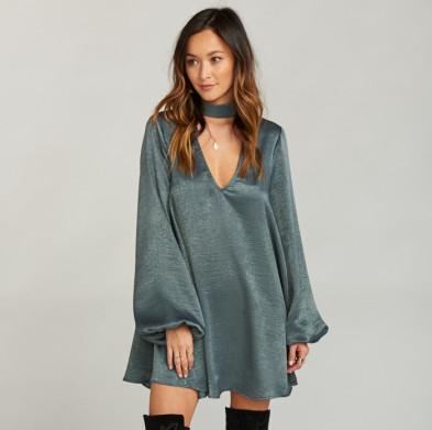 JOSEPHINE BELL DRESS ~ SLATE SAGE SHEEN Show Me Your MuMu 
