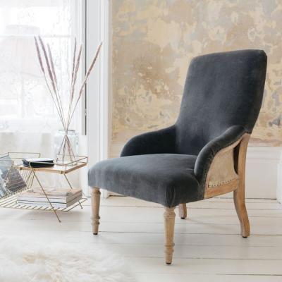 Deconstructed Grey Velvet Chair Graham & Green