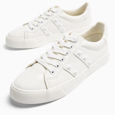TRIX White Stud Detail Trainers Miss Selfridge