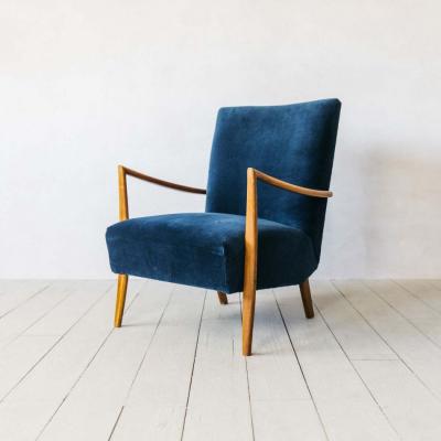 Alcee Sapphire Velvet Armchair Graham & Green