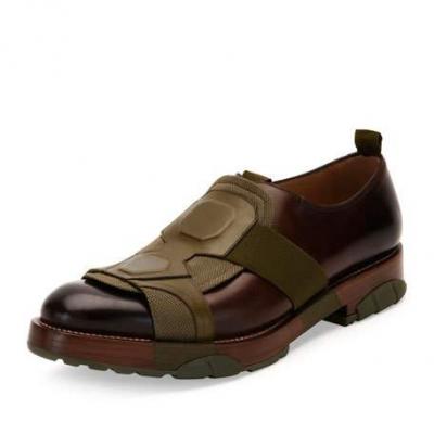 Salvatore Ferragamo Faber Runway Slip-On Shoe, Mahogany/Green