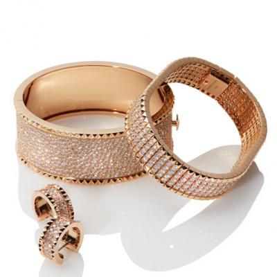 Roberto Coin Rock & Diamond 18K Rose Gold Bangle