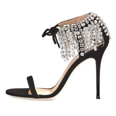 Giuseppe Zanotti Mistico Crystal Ankle-Wrap 105mm Sandal