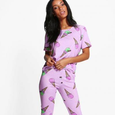Jasmine Ice Cream Print Jogger and Tee Boohoo