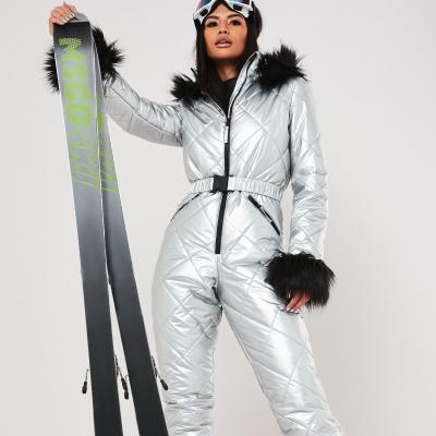MSGD Ski Silver Metallic Padded Snow Suit Missguided