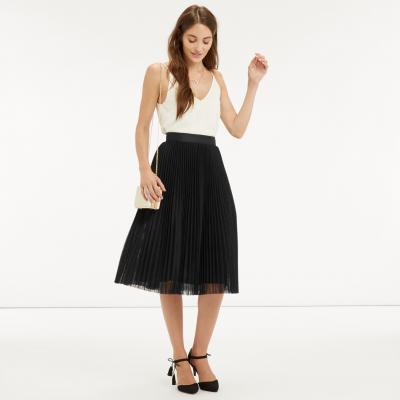 MESH PLEATED MIDI SKIRT Oasis