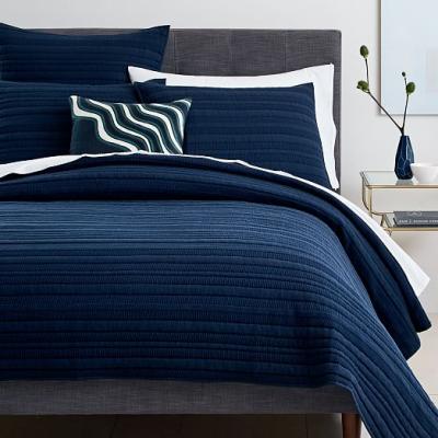 Organic Dobby Ladder Stripe Coverlet + Shams west elm