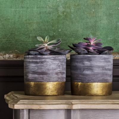 Brass Concrete Planter - Graham & Green