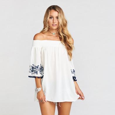 PRESLEY TUNIC ~ NAVY EMBROIDERY Show Me Your MuMu