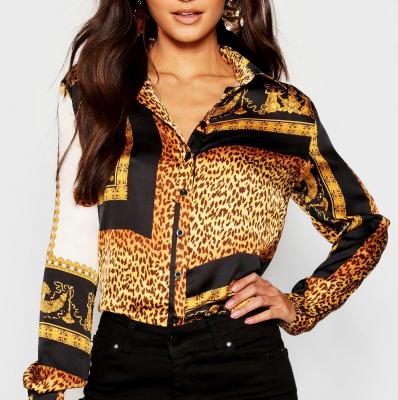 Petite Chain Print Oversized Shirt Boohoo