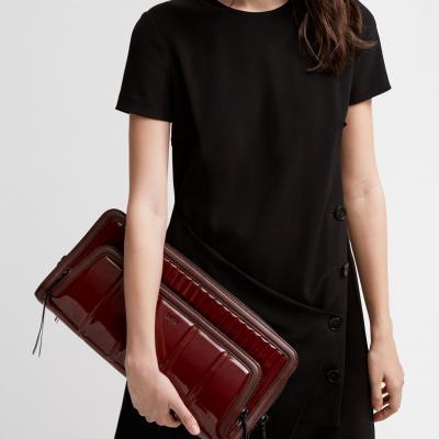 Oversized Patent Clutch - DKNY