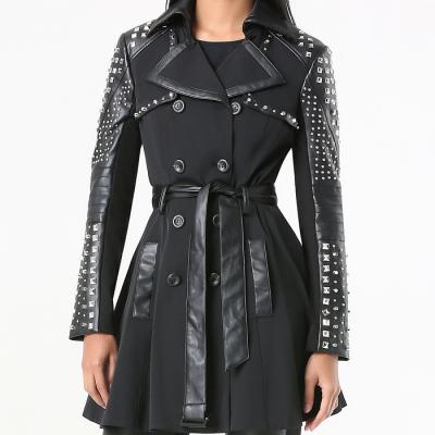 Mix Stud Trench Coat - bebe