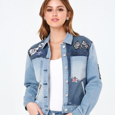 Patch Oversize Denim Jacket - bebe