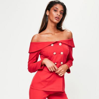 Red Bardot Double Breasted Tailored Blazer Missguided
