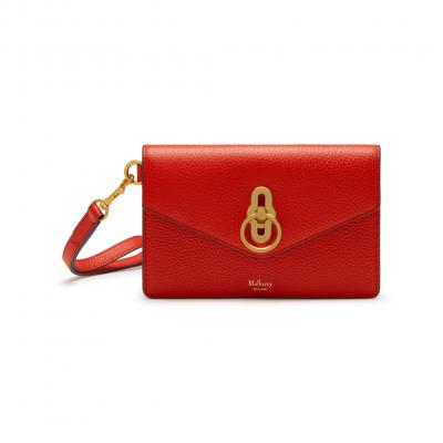 Amberley Phone Clutch Hibiscus Red Small Classic Grain Women Mulberry