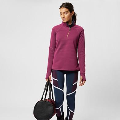 Quarterpipe Half Zip Fleece - Oxblood long sleeve tops Sweaty Betty