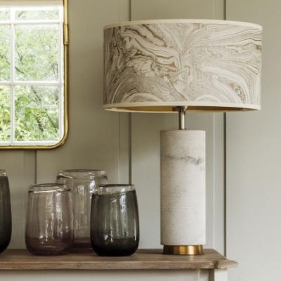 White Marble Shimmering Lamp - Graham & Green
