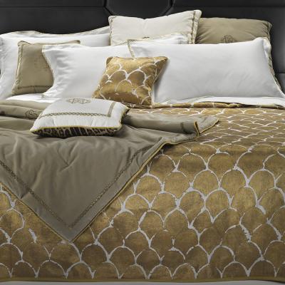 Roberto Cavalli Silver & Gold Bed Cushion - 40x40cm - Gold