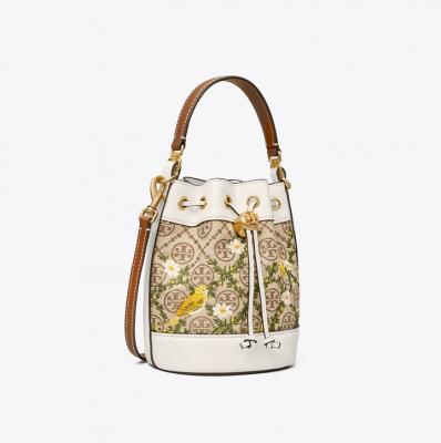 T Monogram Jacquard Embroidered Mini Bucket Bag: Womens Hidden Category Tory Burch