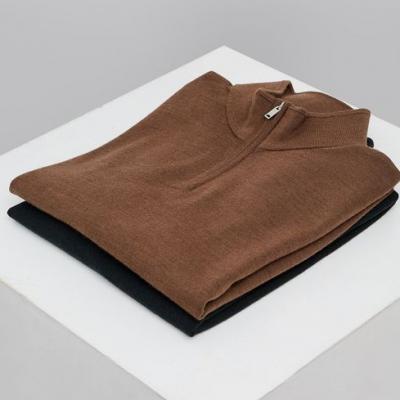 Reiss Toffee Brown Blackhall Merino Wool Zip Neck Jumpers 2 Pack - REISS