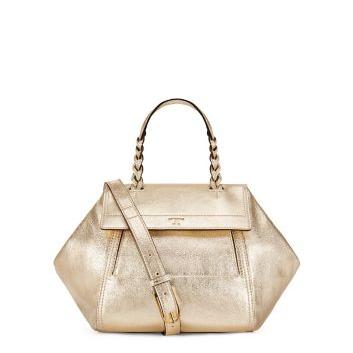 Half-moon Metallic Small Satchel : Tory Burch
