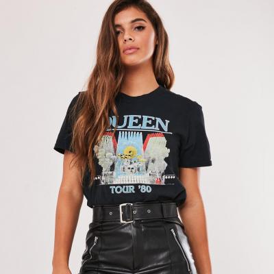 Black Queen Tour Washed Graphic T Shirt Missguided