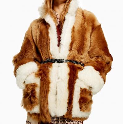 Beige Shearling Jacket - Topshop